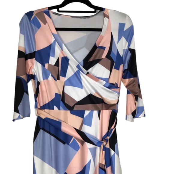 Dress For Women 3/4 Sleeve V-Neck Maxi With Belt & Pockets Size Medium - Picture 12 of 12